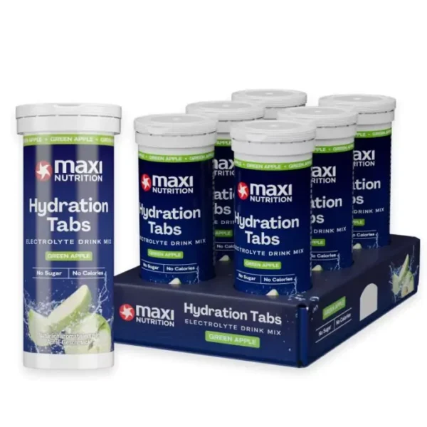 MaxiNutrition Hydration Tabs Green Apple 40g – Tray Packshot