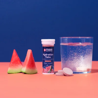 MaxiNutrition Hydration Tabs Watermelon 40g – Zubereitung im Glas